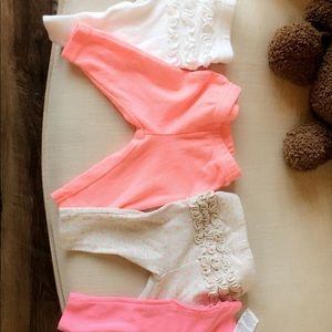 Newborn baby ruffle back pants total of 4